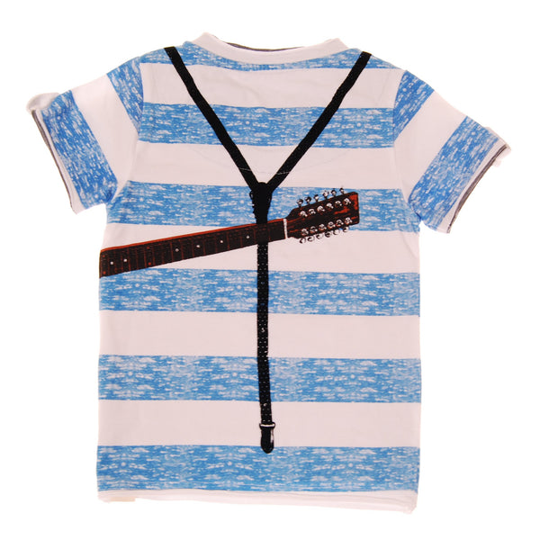Summer Stripes Suspender Guitar T-Shirt by: Mini Shatsu