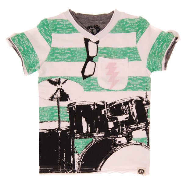 Summer Stripes Drums T-Shirt by: Mini Shatsu