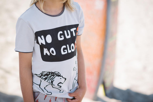 No Guts No Glory Baby T-Shirt by: Mini Shatsu