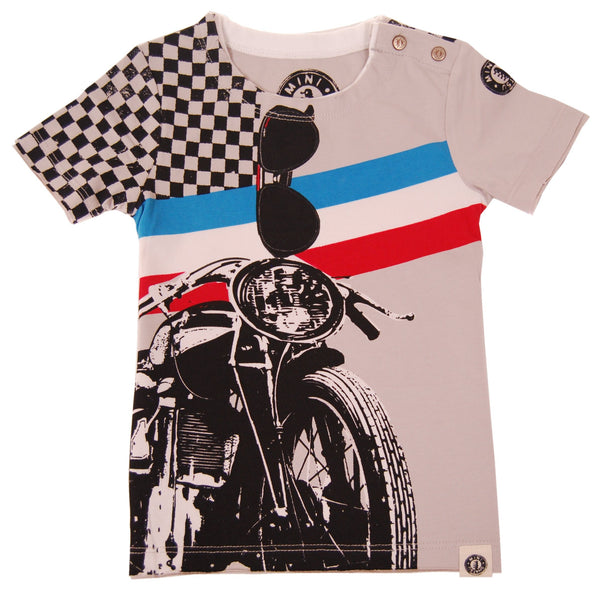 Vintage Motorcycle Baby T-Shirt by: Mini Shatsu