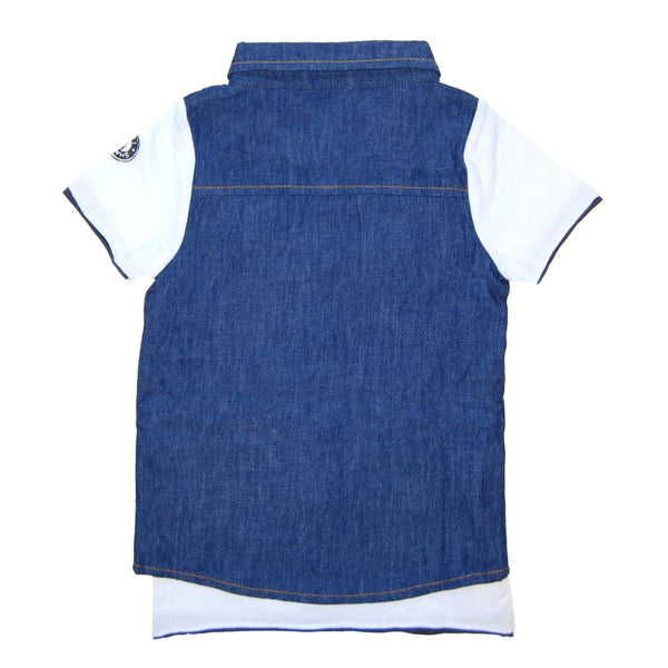 Real Denim Vest Scribble Tie T-Shirt by: Mini Shatsu