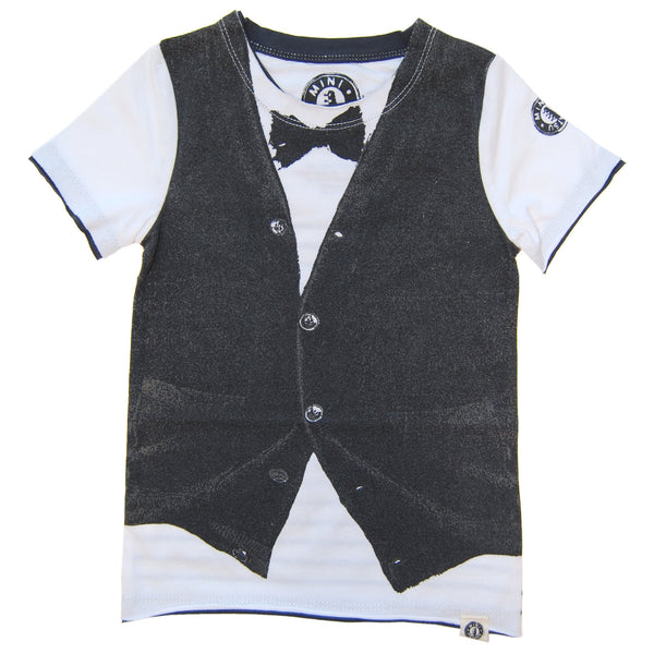 Black Bow Tie Cardigan Vest T-Shirt by: Mini Shatsu