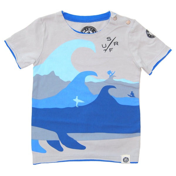Shark Whale Surfer Baby T-Shirt by: Mini Shatsu