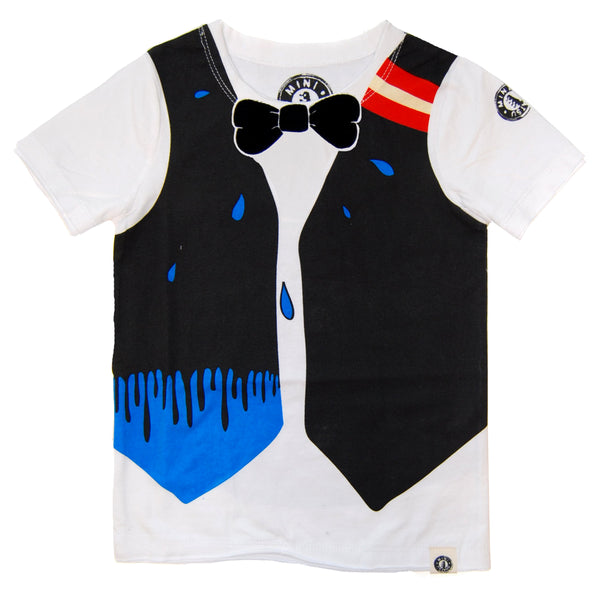 Bow Tie Drip Vest Baby T-Shirt by: Mini Shatsu