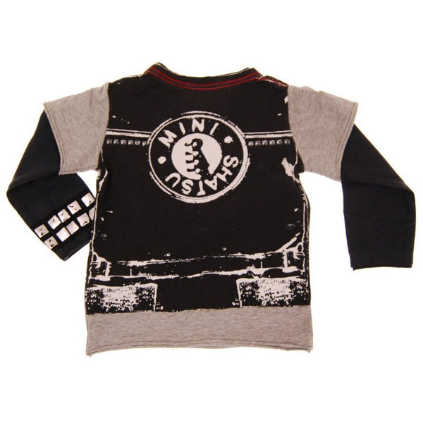 Leather Rocker Vest Baby Twofer T-shirt by: Mini Shatsu