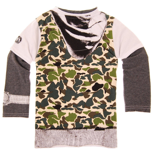 Camouflage Hooded Vest Baby T-Shirt by: Mini Shatsu