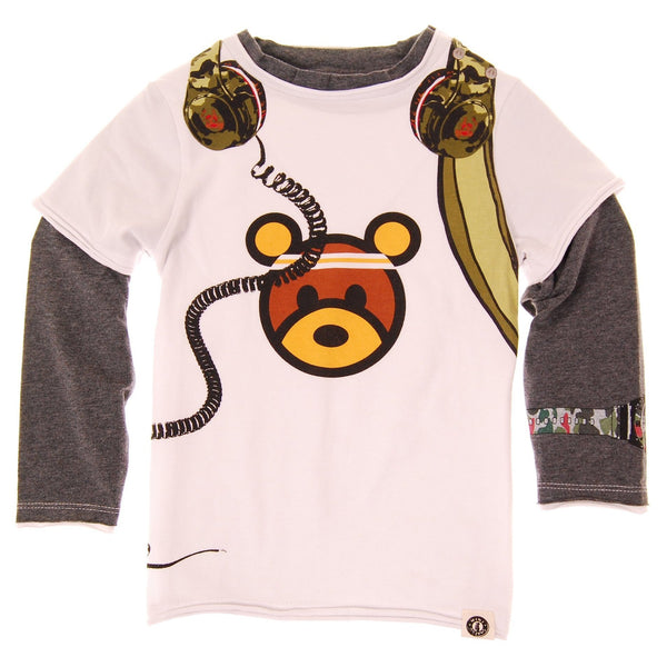 Camouflage Headphones Baby T-Shirt by: Mini Shatsu