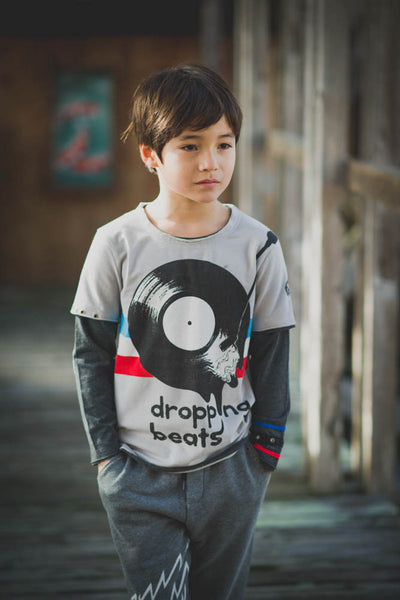 Dropping Beats Vinyl Twofer Shirt by: Mini Shatsu