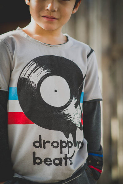 Dropping Beats Vinyl Baby Twofer Shirt by: Mini Shatsu