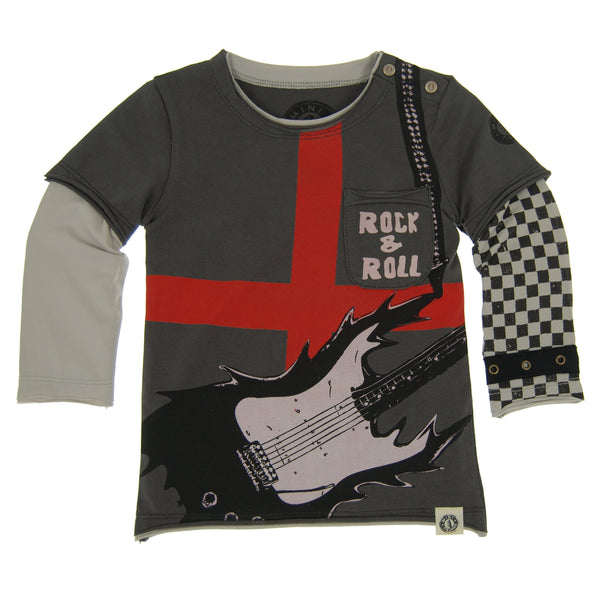 Rock And Roll Electric Guitar Baby Twofer Shirt by: Mini Shatsu