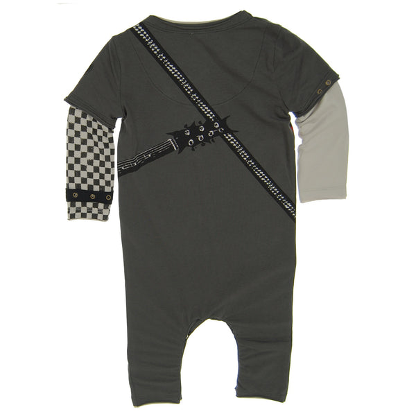 Rock And Roll Electric Guitar Baby Romper by: Mini Shatsu