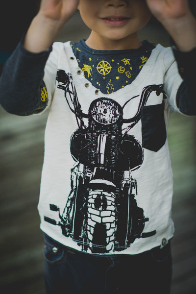Vintage Biker Baby Twofer Shirt by: Mini Shatsu