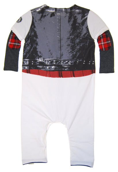 Plaid Leather Biker Vest Twofer Baby Romper by: Mini Shatsu