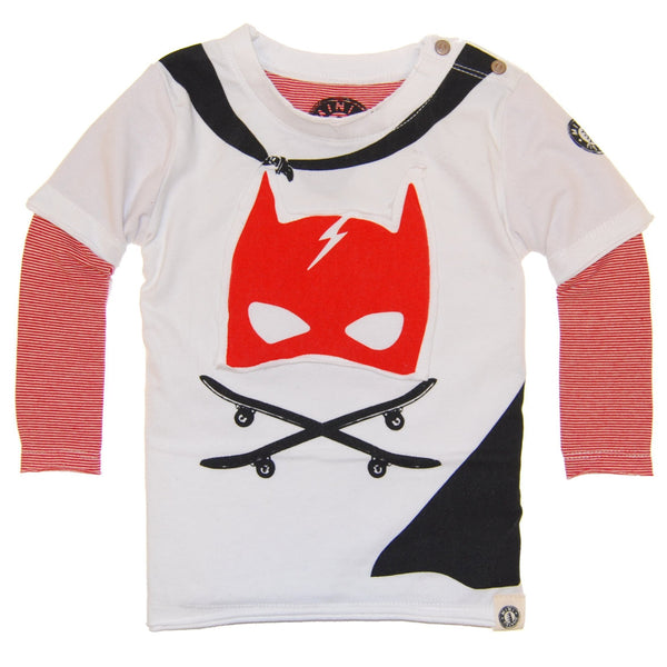 Caped Super Hero Twofer Baby T-Shirt by: Mini Shatsu