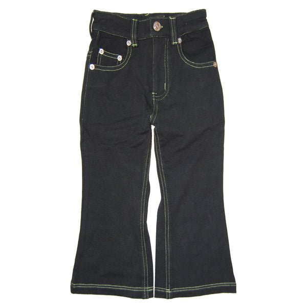 Black-Green Franco French Terry Jeans by: Mini Shatsu