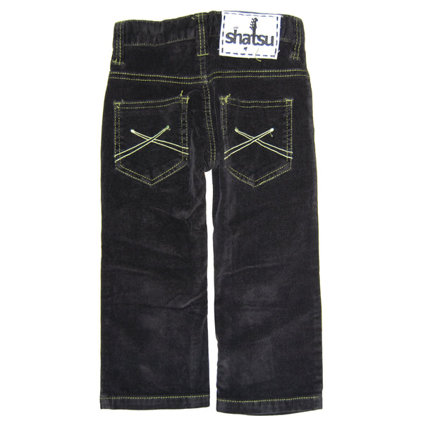 Black-Green Roy Corduroy Jeans by: Mini Shatsu