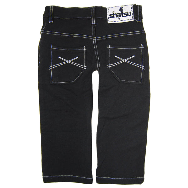 Black Franco French Terry Baby Jeans by: Mini Shatsu