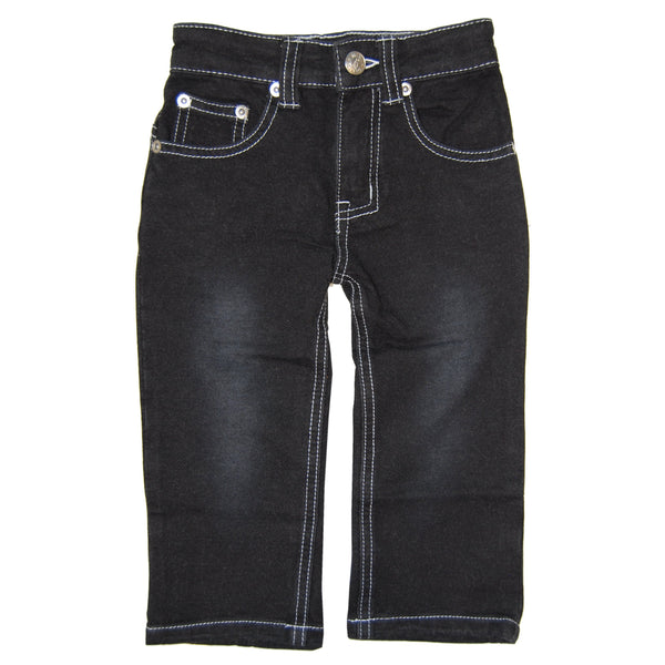 Black Washed Franco French Terry Baby Jeans by: Mini Shatsu