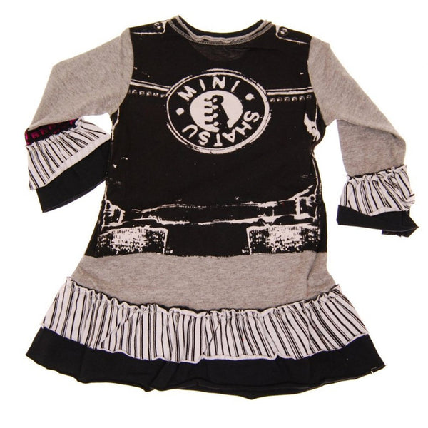 Leather Rocker Vest Baby Long Sleeve Dress by: Mini Shatsu