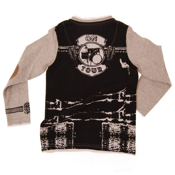 Leather On Tour Vest Baby Henley Shirt by: Mini Shatsu