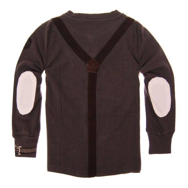 Real Suspender Bow Tie Baby Henley Shirt by: Mini Shatsu