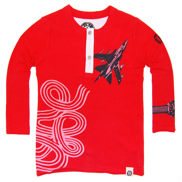 Fighter Jet Henley Baby Shirt by: Mini Shatsu