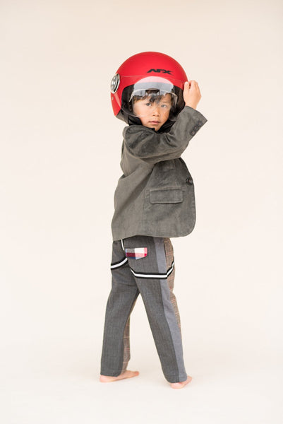 Two-Face Tweed-Herringbone Suspender Pants by: Mini Shatsu