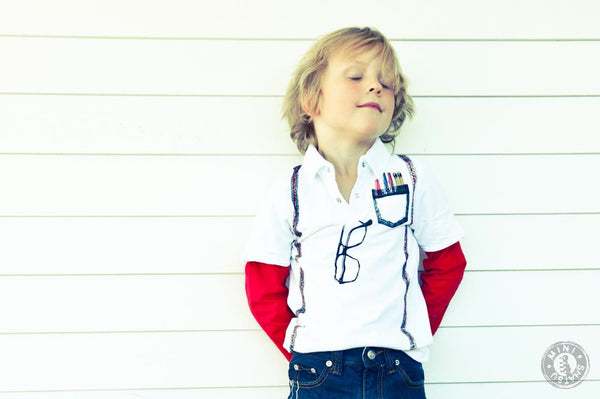 Boy Genius Long Sleeve Baby Polo Shirt by: Mini Shatsu