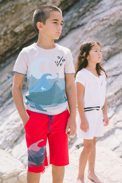 Shark Whale Surfer Baby T-Shirt by: Mini Shatsu