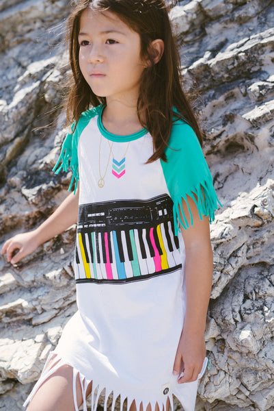 Piano Keyboard Fringe Baby Dress by: Mini Shatsu