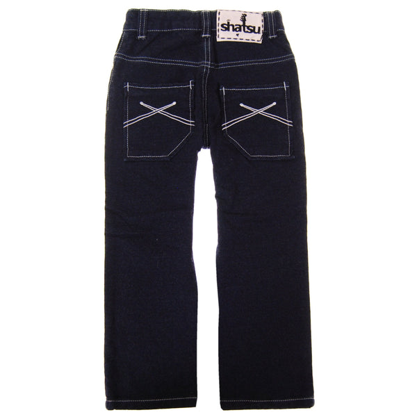 Blue Washed Franco French Terry Baby Jeans by: Mini Shatsu