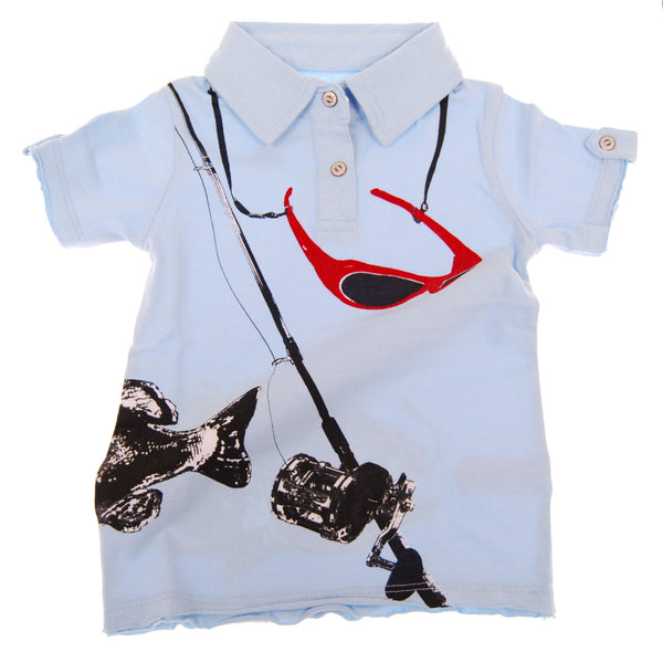 The Big Catch Baby Polo Shirt by: Mini Shatsu
