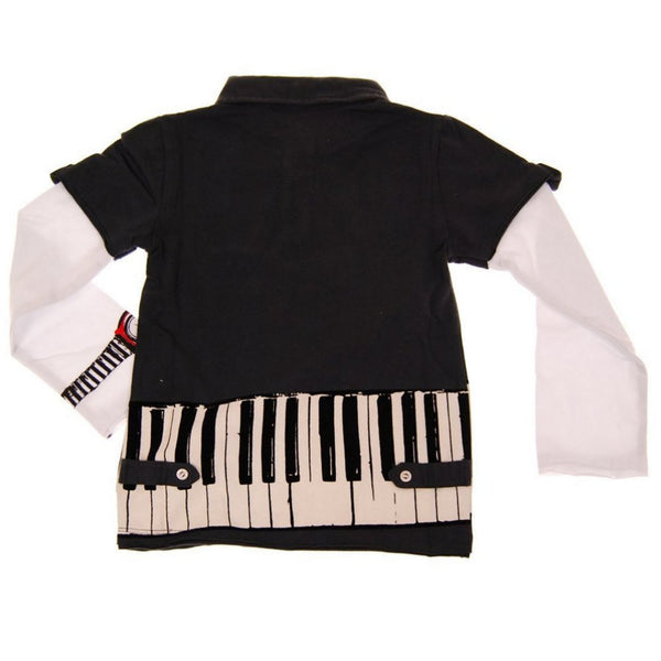 Keyboardist Long Sleeve Baby Polo Shirt by: Mini Shatsu