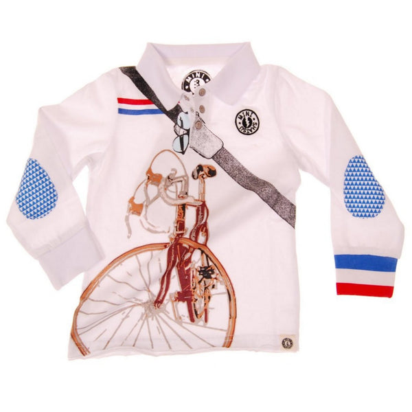 Cyclist Baby Long Sleeve Polo Shirt by: Mini Shatsu