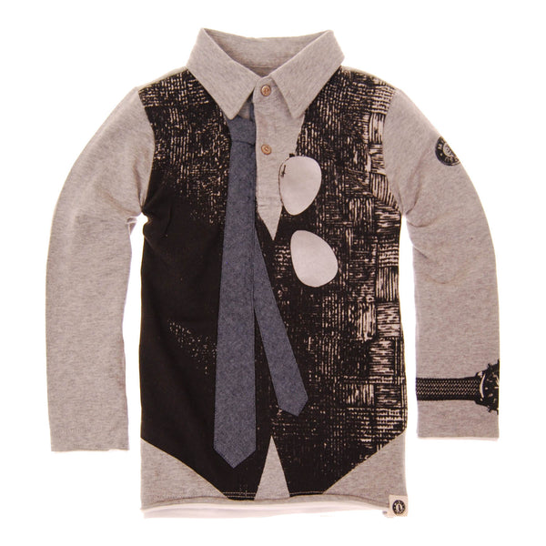 Real Tie Vest Baby Polo Shirt by: Mini Shatsu