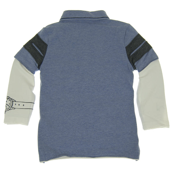 Inside The Lines Tie Baby Polo Shirt by: Mini Shatsu
