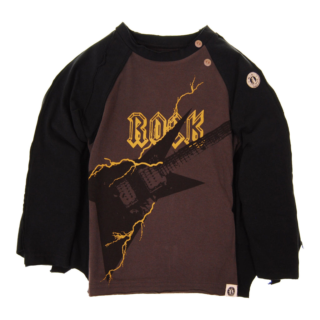 Rock Guitar Caped Baby Raglan Shirt by: Mini Shatsu