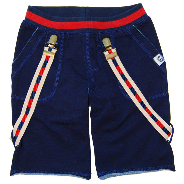 Navy Suspender Baby Shorts by: Mini Shatsu