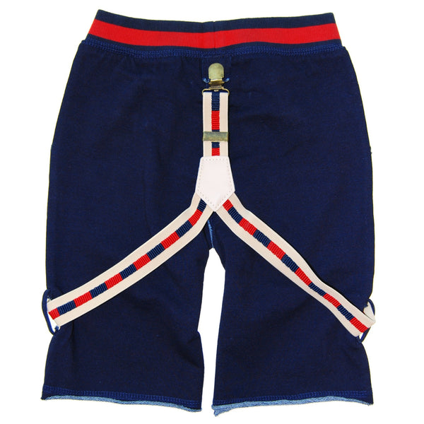 Navy Suspender Shorts by: Mini Shatsu