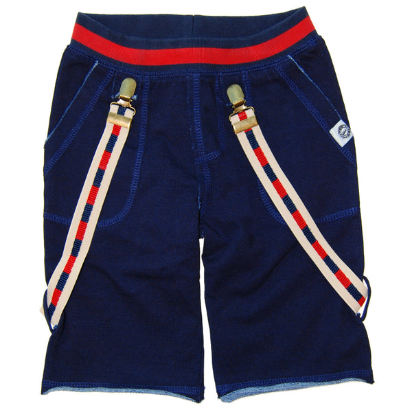 Navy Suspender Shorts by: Mini Shatsu