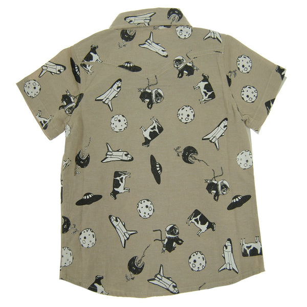 Out Of This World Bow Tie Button Down Shirt by: Mini Shatsu