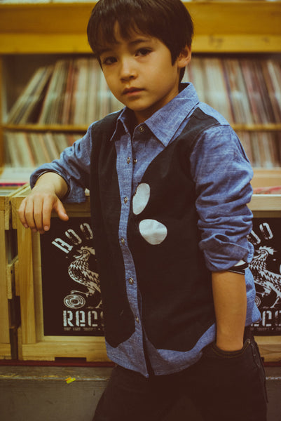 Bow Tie Vest Button Down Shirt by: Mini Shatsu